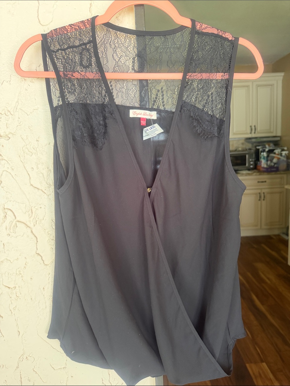 English Laundry Black Lace Detail Tank Top